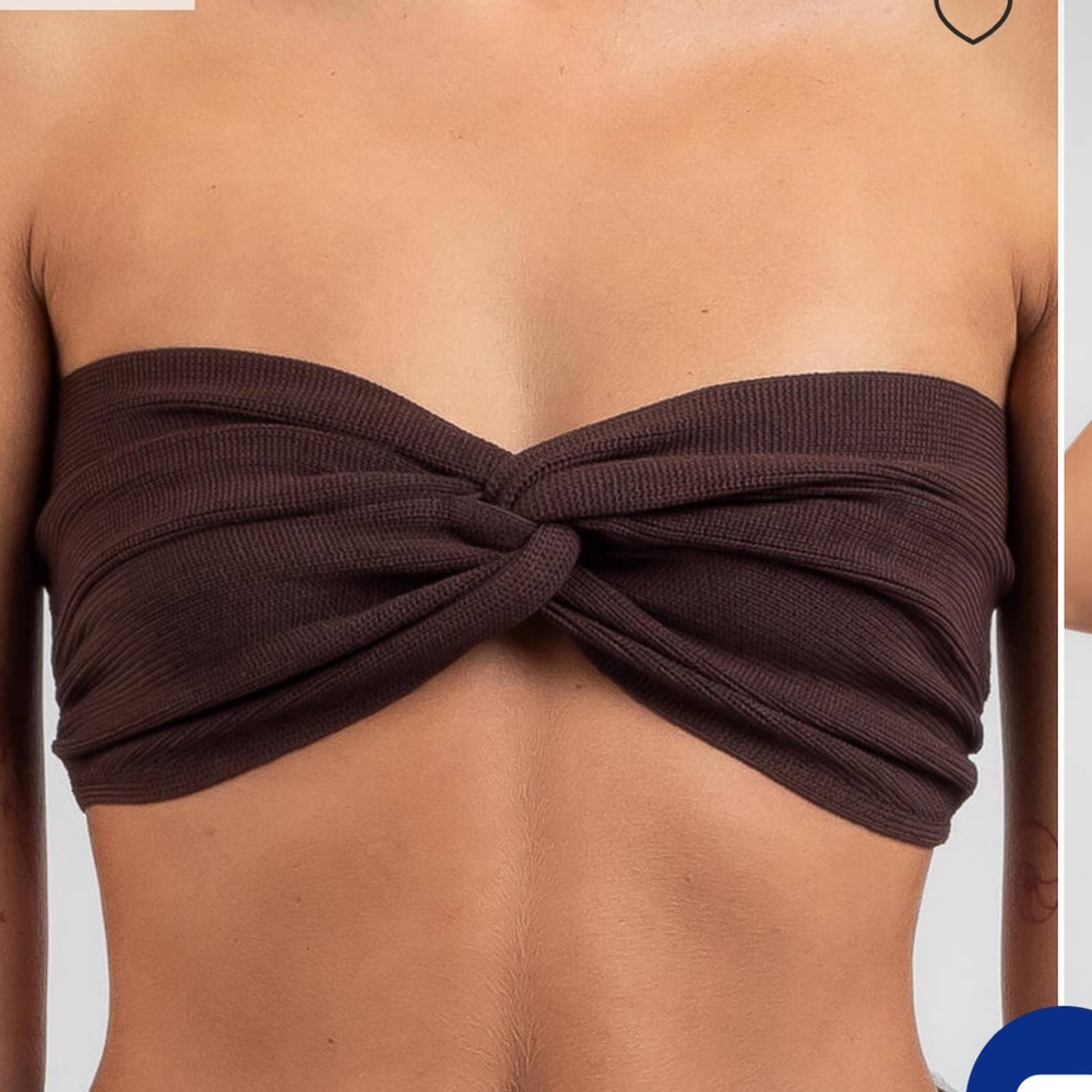 City beach Australia Bianca knit crop top brown